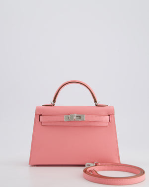 *HOT* Hermès Mini Kelly II 20cm Bag in Rose Confetti Epsom Leather with Palladium Hardware