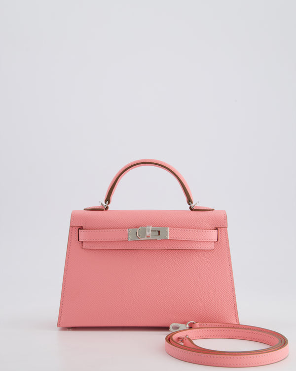 *HOT* Hermès Mini Kelly II 20cm Bag in Rose Confetti Epsom Leather with Palladium Hardware