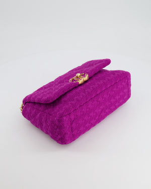Chanel Magenta Tweed Medium 19 Bag with Mixed Hardware
