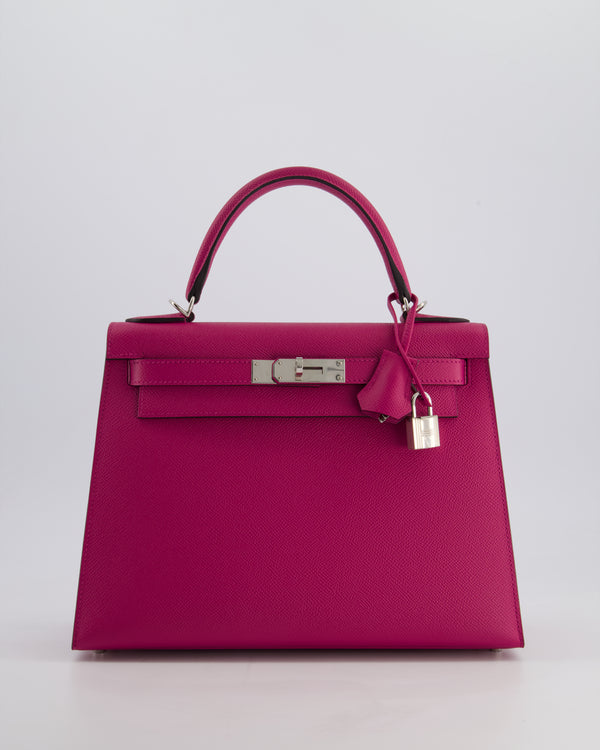 Hermès Kelly 28cm Sellier Bag in Rose Pourpre Epsom Leather with Palladium Hardware