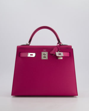 Hermès Kelly 28cm Sellier Bag in Rose Pourpre Epsom Leather with Palladium Hardware