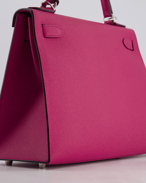 Hermès Kelly 28cm Sellier Bag in Rose Pourpre Epsom Leather with Palladium Hardware