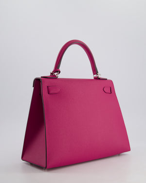Hermès Kelly 28cm Sellier Bag in Rose Pourpre Epsom Leather with Palladium Hardware