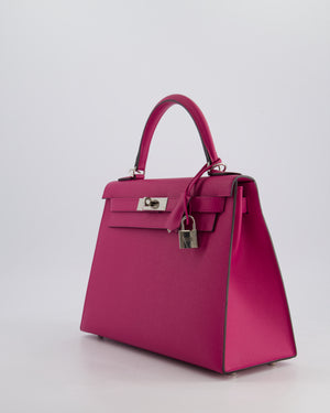 Hermès Kelly 28cm Sellier Bag in Rose Pourpre Epsom Leather with Palladium Hardware