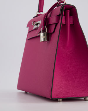 Hermès Kelly 28cm Sellier Bag in Rose Pourpre Epsom Leather with Palladium Hardware