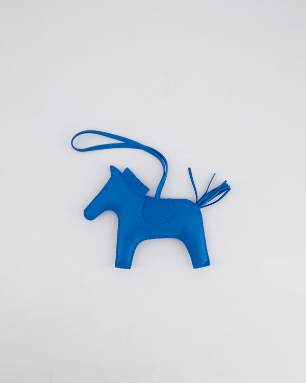 Hermès Rodeo GM Bag Charm in Bleu Zanzibar Milo Leather