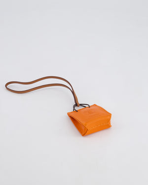 Hermès Orange Lambskin Shopping Bag Charm
