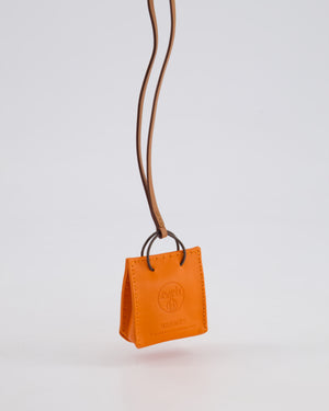 Hermès Orange Lambskin Shopping Bag Charm