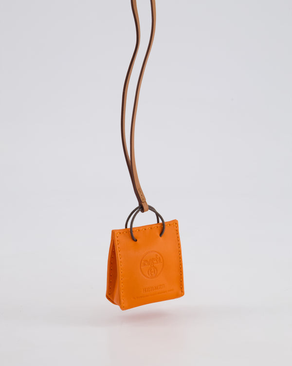 Hermès Orange Lambskin Shopping Bag Charm