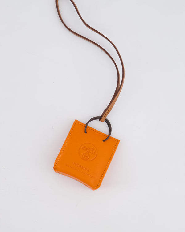 Hermès Orange Lambskin Shopping Bag Charm