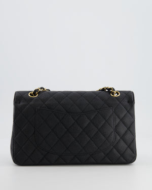 *HOT* Chanel Black Medium Classic Double Flap Bag in Caviar Leather with Gold Hardware