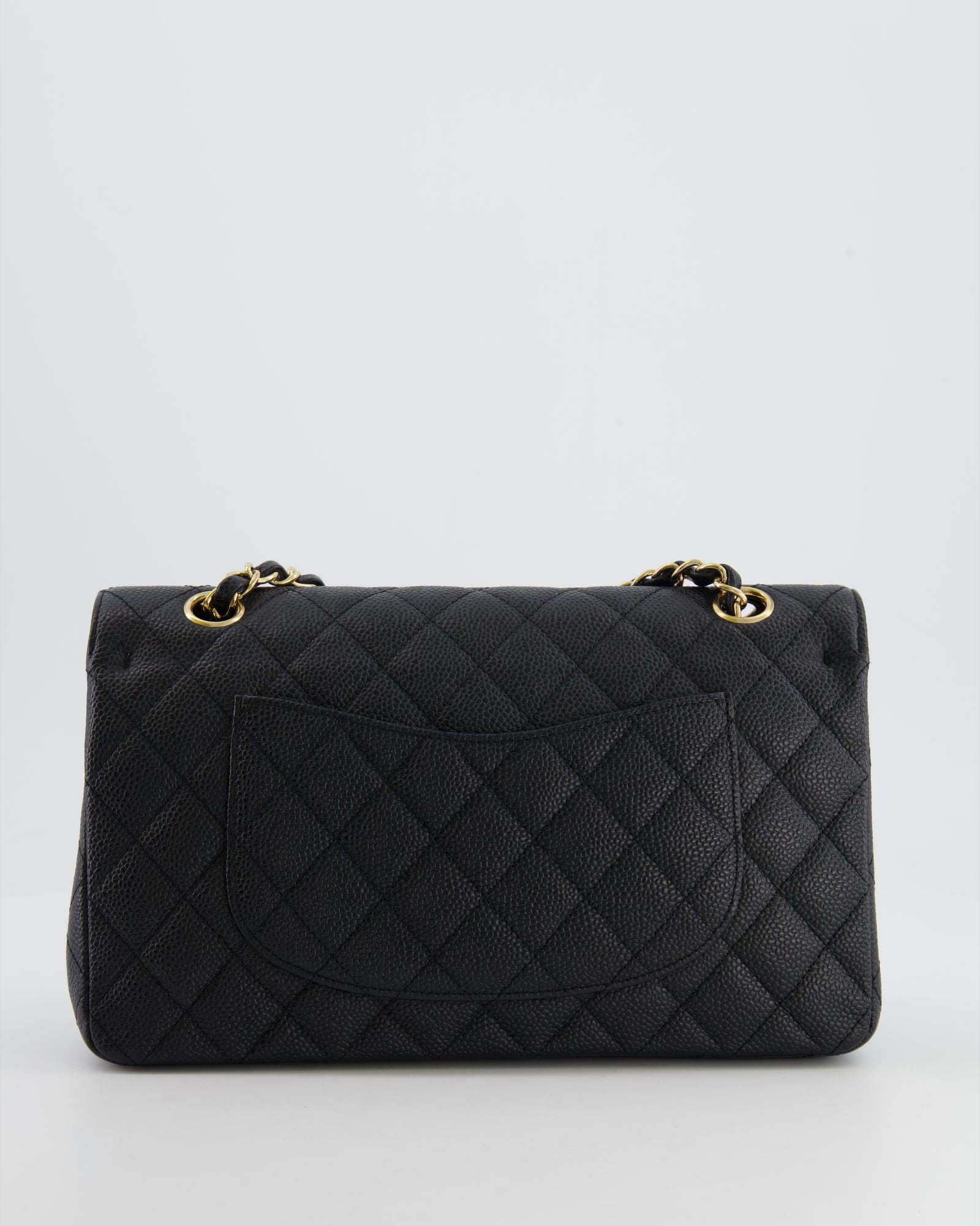 Chanel 21P Black Calfskin Leather CC Logo Quilted Zipper Mid