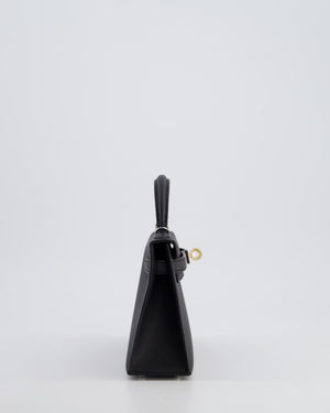 *SUPER RARE* Hermès Mini Kelly II 20cm Bag in Black Epsom Leather with Electrum Hardware
