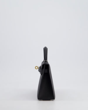 *SUPER RARE* Hermès Mini Kelly II 20cm Bag in Black Epsom Leather with Electrum Hardware