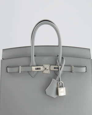 *RARE* Hermès Birkin 25cm Sellier Bag in Bleu Glacier Epsom Leather with Palladium Hardware