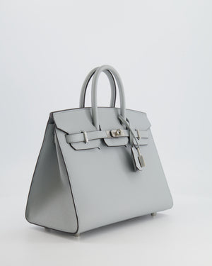 *RARE* Hermès Birkin 25cm Sellier Bag in Bleu Glacier Epsom Leather with Palladium Hardware