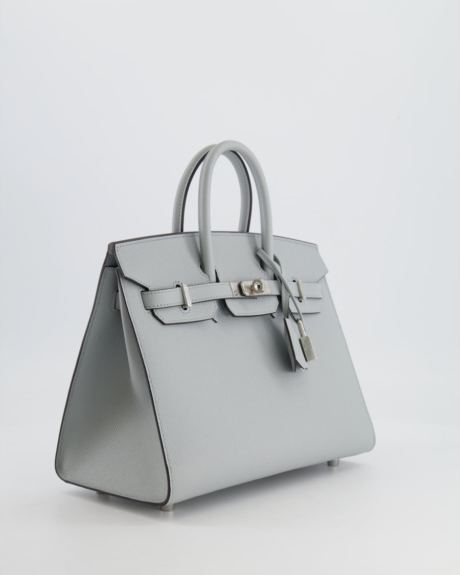 *RARE* Hermès Birkin 25cm Sellier Bag in Bleu Glacier Epsom Leather with Palladium Hardware