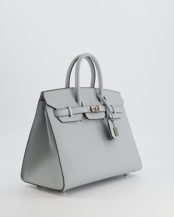 *RARE* Hermès Birkin 25cm Sellier Bag in Bleu Glacier Epsom Leather with Palladium Hardware