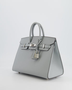 *RARE* Hermès Birkin 25cm Sellier Bag in Bleu Glacier Epsom Leather with Palladium Hardware