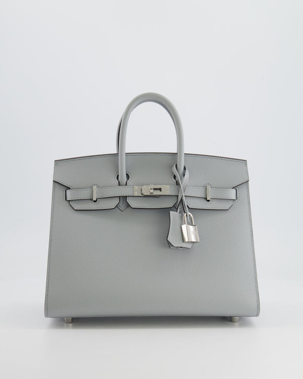 *RARE* Hermès Birkin 25cm Sellier Bag in Bleu Glacier Epsom Leather with Palladium Hardware