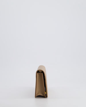 Prada Beige Saffiano Leather Wallet On Chain with Gold Hardware