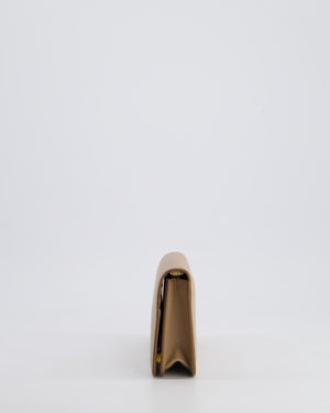 Prada Beige Saffiano Leather Wallet On Chain with Gold Hardware