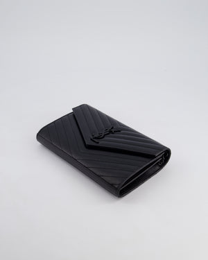 Saint Laurent Black Cassandre Envelope Chain Bag in Matelassé Textured-leather Black Hardware RRP £870