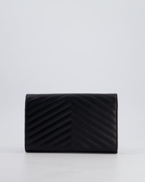 Saint Laurent Black Cassandre Envelope Chain Bag in Matelassé Textured-leather Black Hardware RRP £870