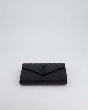 Saint Laurent Black Cassandre Envelope Chain Bag in Matelassé Textured-leather Black Hardware RRP £870