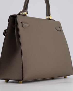 *RARE* Hermès Kelly Sellier Bag 25cm in Gris Etain Epsom Leather with Gold Hardware