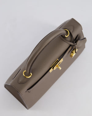*RARE* Hermès Kelly Sellier Bag 25cm in Gris Etain Epsom Leather with Gold Hardware