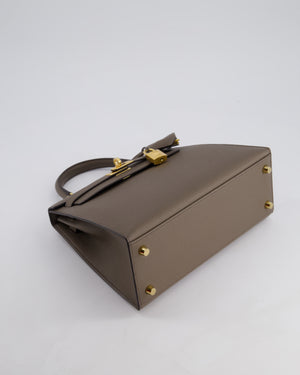 *RARE* Hermès Kelly Sellier Bag 25cm in Gris Etain Epsom Leather with Gold Hardware