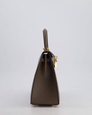 *RARE* Hermès Kelly Sellier Bag 25cm in Gris Etain Epsom Leather with Gold Hardware