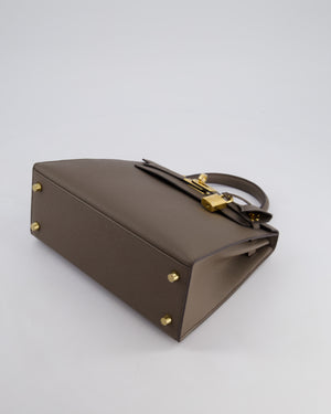 *RARE* Hermès Kelly Sellier Bag 25cm in Gris Etain Epsom Leather with Gold Hardware