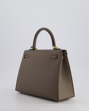 *RARE* Hermès Kelly Sellier Bag 25cm in Gris Etain Epsom Leather with Gold Hardware