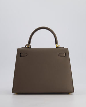 *RARE* Hermès Kelly Sellier Bag 25cm in Gris Etain Epsom Leather with Gold Hardware