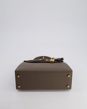 *RARE* Hermès Kelly Sellier Bag 25cm in Gris Etain Epsom Leather with Gold Hardware
