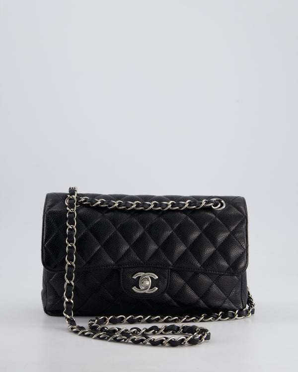 *FIRE PRICE* Chanel Black Small Classic Double Flap Bag in Caviar Leather with Silver Hardware RRP £8,850