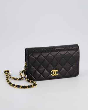 *FIRE PRICE* Chanel Vintage Black Wallet on Chain Bag in Lambskin Leather with 24k Gold Hardware