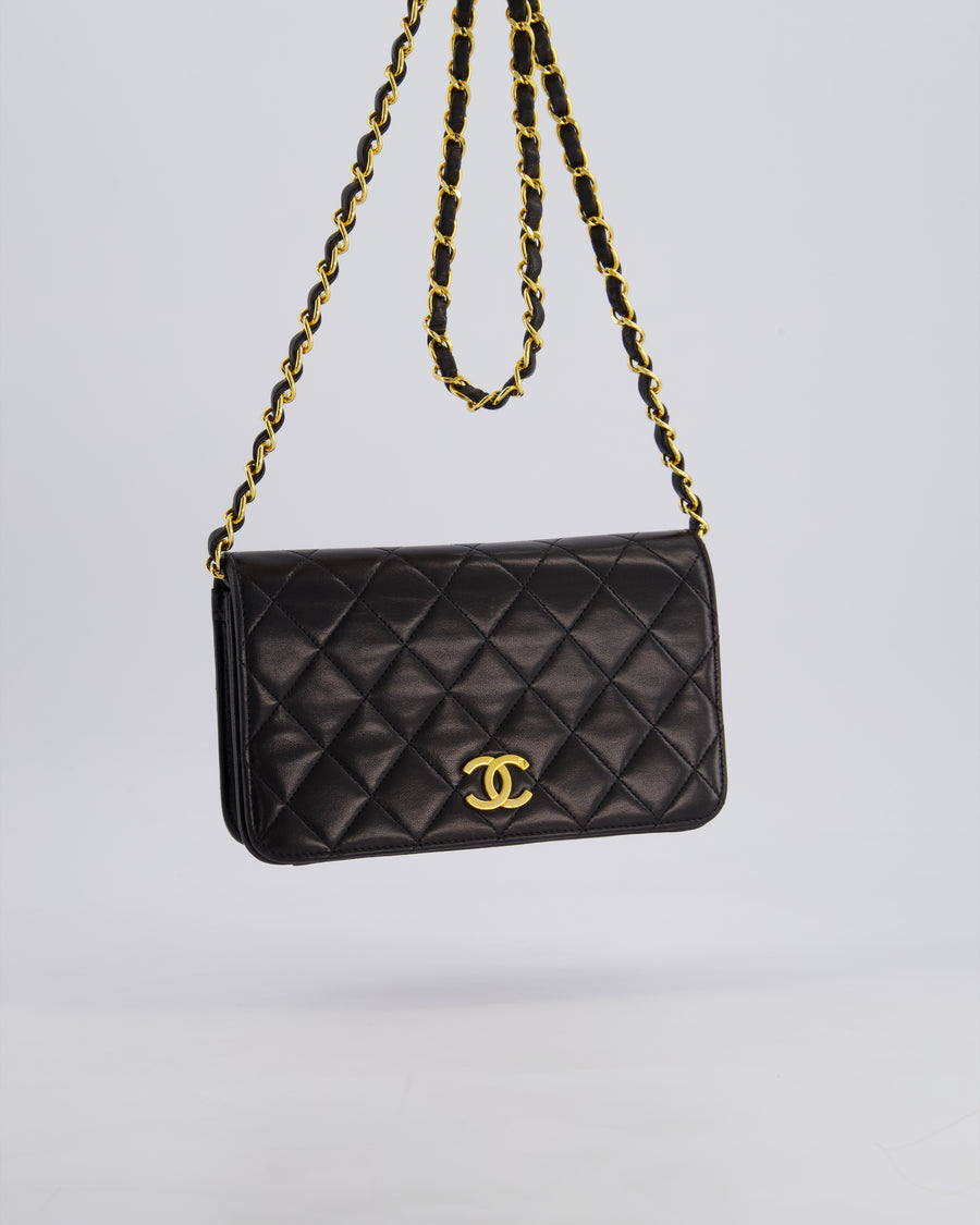 *FIRE PRICE* Chanel Vintage Black Wallet on Chain Bag in Lambskin Leather with 24k Gold Hardware