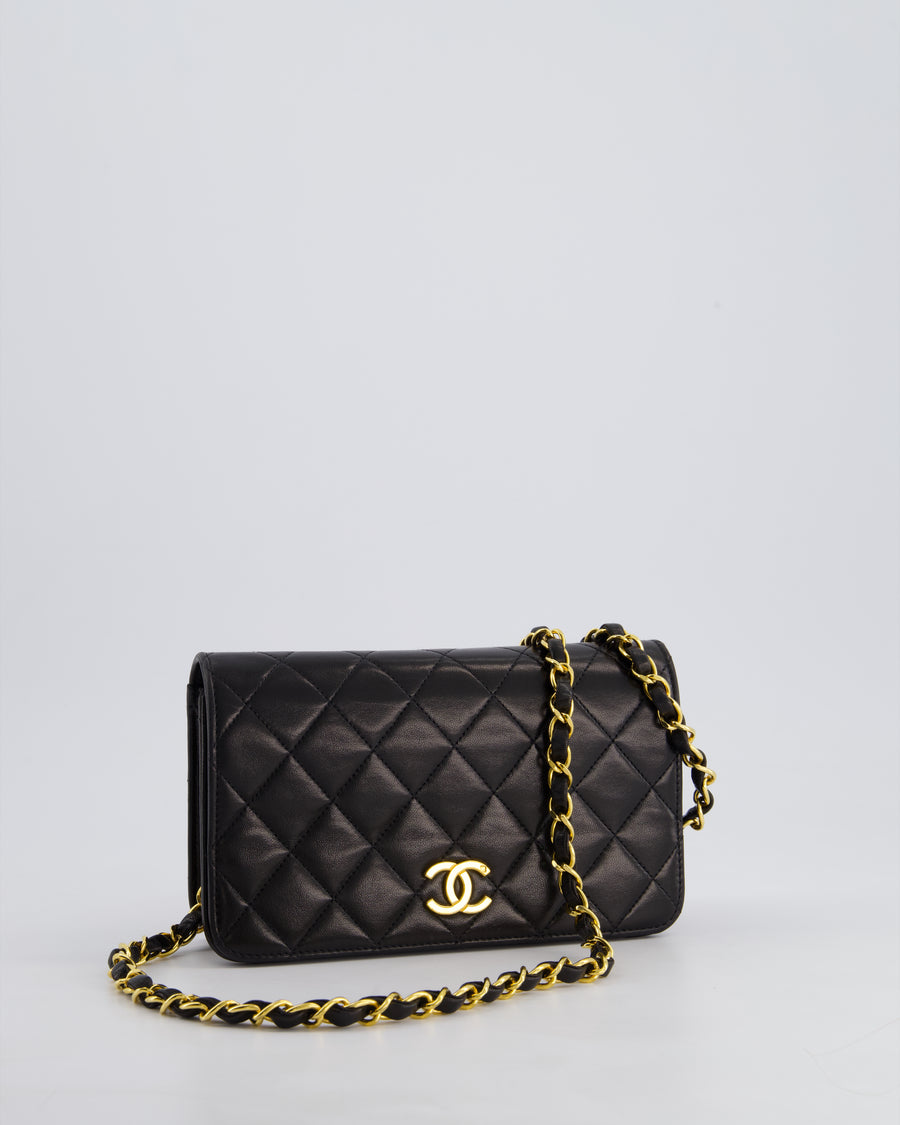 *FIRE PRICE* Chanel Vintage Black Wallet on Chain Bag in Lambskin Leather with 24k Gold Hardware