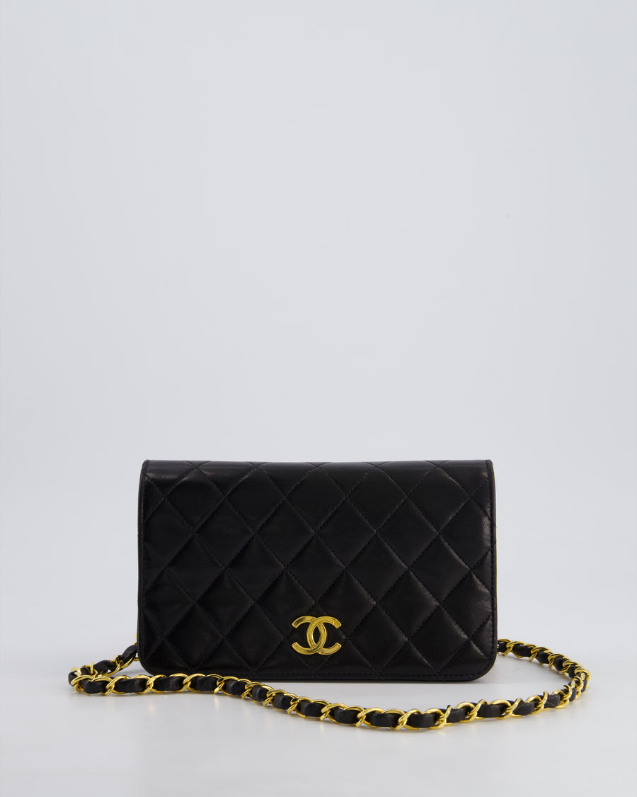 *FIRE PRICE* Chanel Vintage Black Wallet on Chain Bag in Lambskin Leather with 24k Gold Hardware