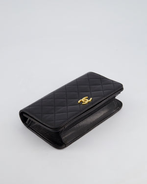 *FIRE PRICE* Chanel Vintage Black Wallet on Chain Bag in Lambskin Leather with 24k Gold Hardware