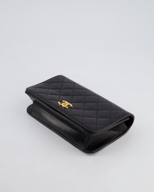 *FIRE PRICE* Chanel Vintage Black Wallet on Chain Bag in Lambskin Leather with 24k Gold Hardware