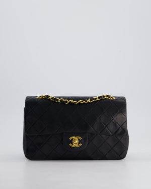 *HOT PRICE* Chanel Vintage Black Small Classic Double Flap Bag in Lambskin Leather with 24k Gold Hardware