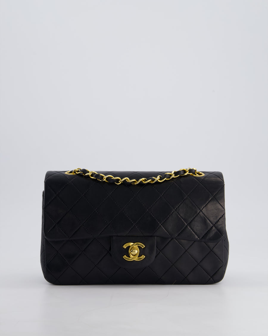*HOT PRICE* Chanel Vintage Black Small Classic Double Flap Bag in Lambskin Leather with 24k Gold Hardware