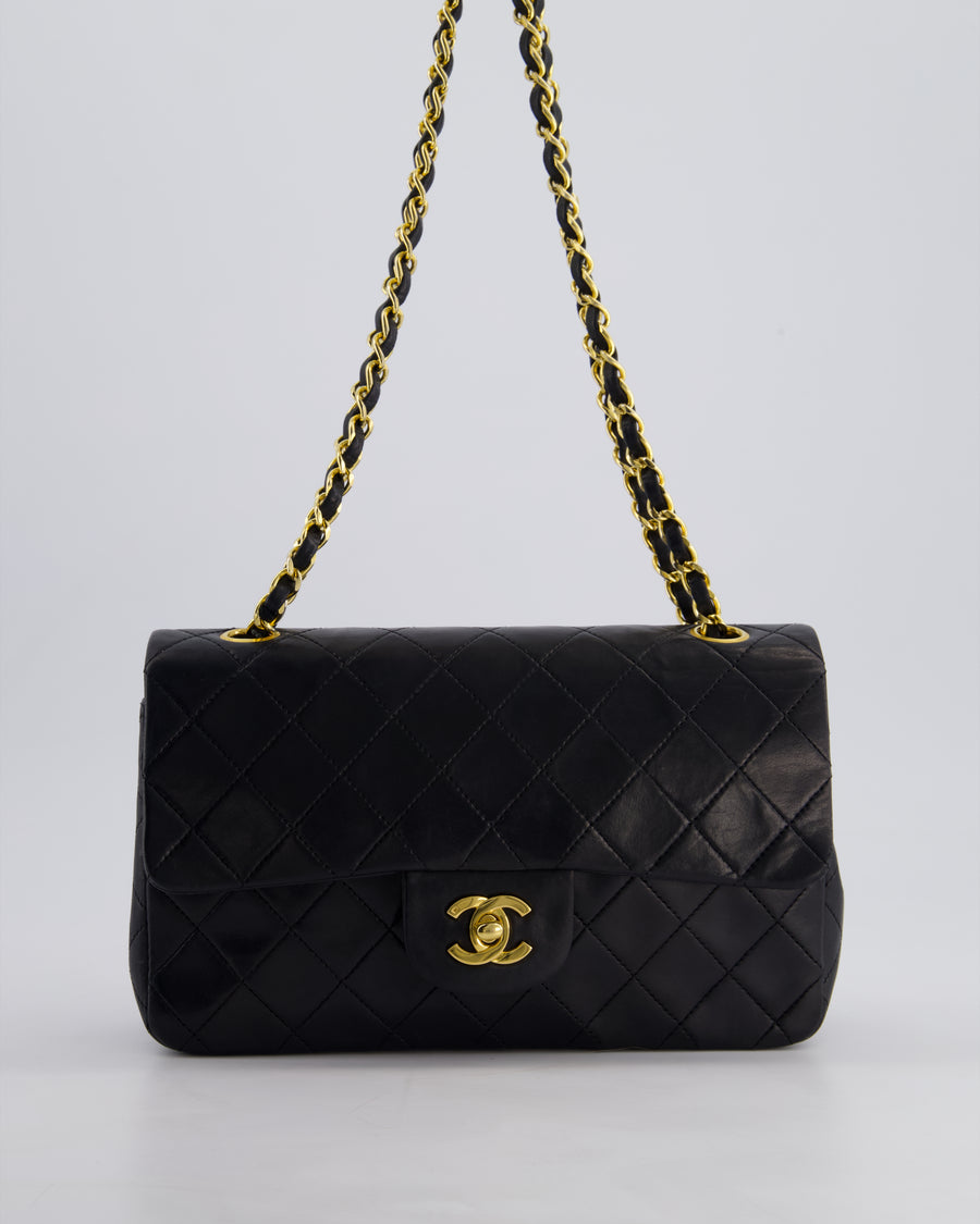 *HOT PRICE* Chanel Vintage Black Small Classic Double Flap Bag in Lambskin Leather with 24k Gold Hardware