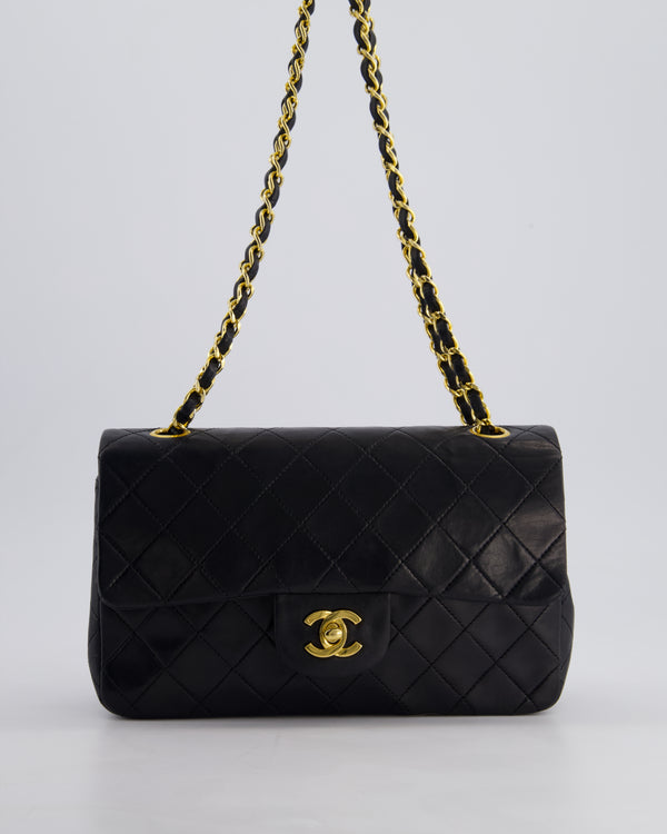*HOT PRICE* Chanel Vintage Black Small Classic Double Flap Bag in Lambskin Leather with 24k Gold Hardware