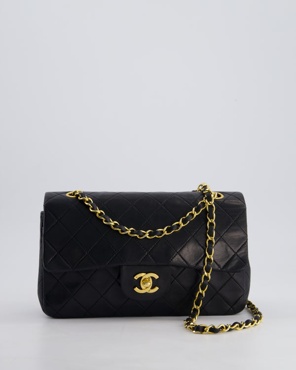 *HOT PRICE* Chanel Vintage Black Small Classic Double Flap Bag in Lambskin Leather with 24k Gold Hardware