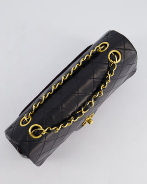 *HOT PRICE* Chanel Vintage Black Small Classic Double Flap Bag in Lambskin Leather with 24k Gold Hardware